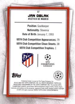 2022-23 Topps UEFA Club Competitions Superstars - Uncommon Green #57 Jan Oblak Back