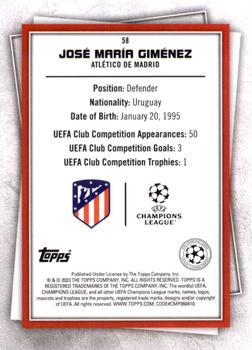 2022-23 Topps UEFA Club Competitions Superstars - Uncommon Green #58 José María Giménez Back