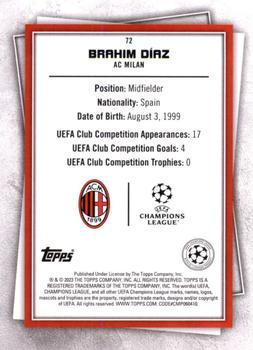 2022-23 Topps UEFA Club Competitions Superstars - Uncommon Green #72 Brahim Díaz Back