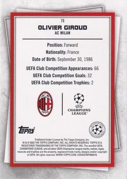 2022-23 Topps UEFA Club Competitions Superstars - Uncommon Green #75 Olivier Giroud Back