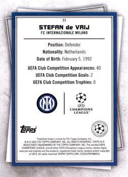 2022-23 Topps UEFA Club Competitions Superstars - Uncommon Green #77 Stefan de Vrij Back