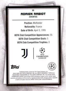 2022-23 Topps UEFA Club Competitions Superstars - Uncommon Green #89 Adrien Rabiot Back