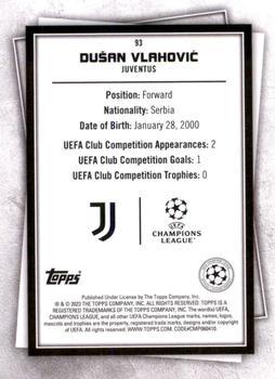2022-23 Topps UEFA Club Competitions Superstars - Uncommon Green #93 Dušan Vlahović Back