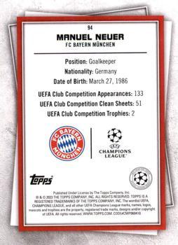 2022-23 Topps UEFA Club Competitions Superstars - Uncommon Green #94 Manuel Neuer Back