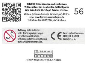 2024 Panini Ferrero DFB Team Sticker Collection #56 Frankfurt Back