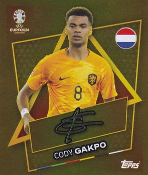 2024 Topps UEFA EURO 2024 Germany Sticker Collection - Star Player Gold Signature #NED-SP Cody Gakpo Front