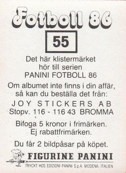 1986 Panini Fotboll 86 Allsvenskan och Division II #55 Mats Jingbladh Back