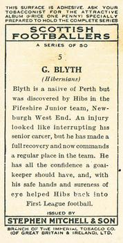 1934 Mitchell's Cigarettes #5 George Blyth Back