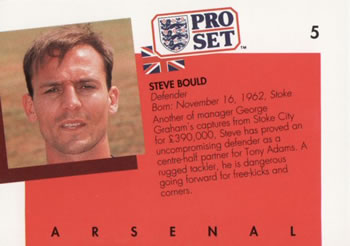 1990-91 Pro Set English League #5 Steve Bould Back