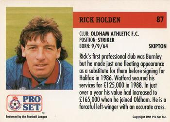 1991-92 Pro Set (England) #87 Rick Holden Back