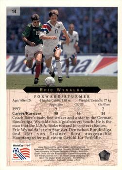 1994 Upper Deck World Cup Contenders English/German #14 Eric Wynalda Back