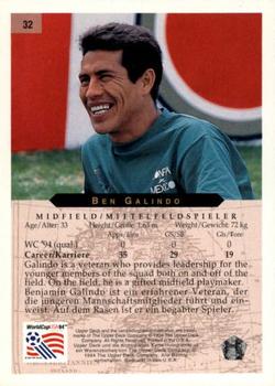1994 Upper Deck World Cup Contenders English/German #32 Ben Galindo Back