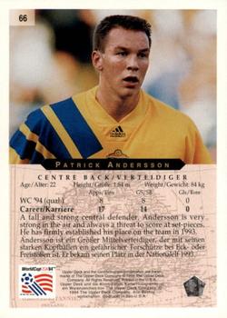 1994 Upper Deck World Cup Contenders English/German #66 Patrik Andersson Back