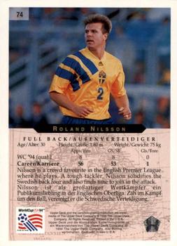 1994 Upper Deck World Cup Contenders English/German #74 Roland Nilsson Back