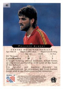 1994 Upper Deck World Cup Contenders English/German #83 Philippe Albert Back