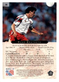 1994 Upper Deck World Cup Contenders English/German #95 Rune Bratseth Back