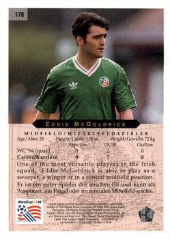 1994 Upper Deck World Cup Contenders English/German #178 Eddie McGolderick Back