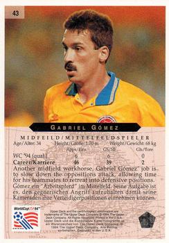 1994 Upper Deck World Cup Contenders English/German #43 Gabriel Gomez Back