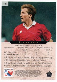 1994 Upper Deck World Cup Contenders English/German #101 Adrian Knup Back