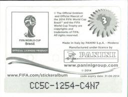 2014 Panini FIFA World Cup Brazil Stickers #3 Logo/2 Back