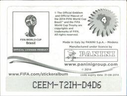 2014 Panini FIFA World Cup Brazil Stickers #4 Fuleco Back