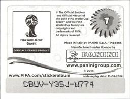 2014 Panini FIFA World Cup Brazil Stickers #7 Official Ball Back