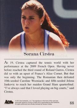 2012 Ace Authentic Grand Slam 3 - Autographs Green Foil #88 Sorana Cirstea Back