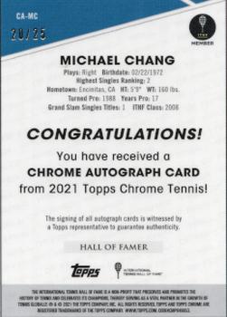 2021 Topps Chrome - Chrome Autographs Orange #CA-MC Michael Chang Back