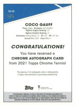 2021 Topps Chrome - Chrome Autographs Red #CA-CG Coco Gauff Back