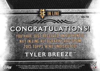 2015 Topps WWE Undisputed - NXT In Line Autographs Purple #NA-TB Tyler Breeze Back