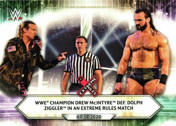 2021 Topps WWE #92 WWE Champion Drew McIntyre def. Dolph Ziggler in an Extreme Rules Match Front