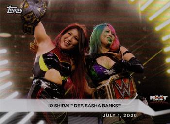 2021 Topps WWE Women's Division - Rainbow Foil #37 Io Shirai def. Sasha Banks Front