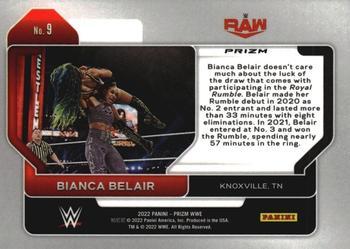2022 Panini Prizm WWE - Hyper #9 Bianca Belair Back