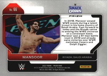 2022 Panini Prizm WWE - Hyper #66 Mansoor Back