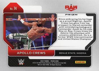 2022 Panini Prizm WWE - Hyper #74 Apollo Crews Back