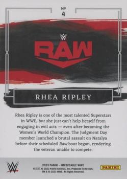 2023 Panini Impeccable WWE #4 Rhea Ripley Back