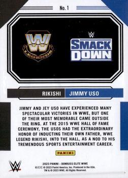 2023 Donruss Elite WWE - Family Lineage Green #1 Jimmy Uso / Rikishi Back