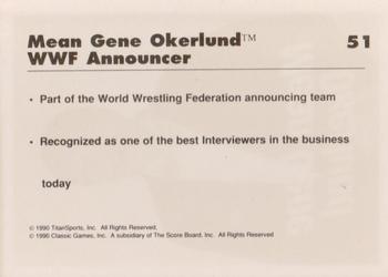 1990 Classic WWF #51 Mean Gene Okerlund Back