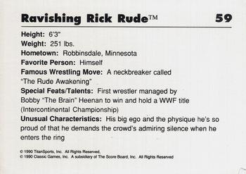 1990 Classic WWF #59 Ravishing Rick Rude Back