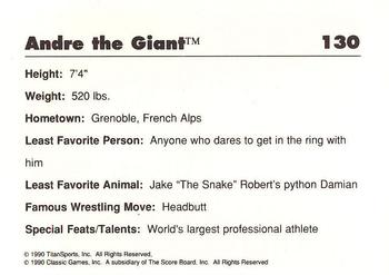 1990 Classic WWF #130 Andre the Giant Back