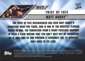 2010 Topps WWE - Favorite Finishers #FF17 Matt Hardy Back