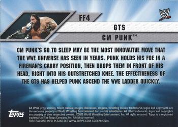 2010 Topps WWE - Favorite Finishers #FF4 CM Punk Back