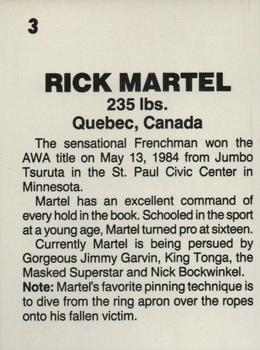1985 Wrestling All Stars #3 Rick Martel Back