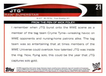 2012 Topps WWE - Red #21 JTG Back