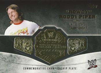2014 Topps WWE - Commemorative Championship Plates #NNO Rowdy Roddy Piper Front