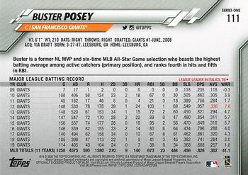 2020 Topps - Celebration of the Decades #111 Buster Posey Back