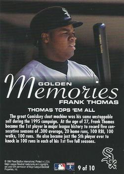 1996 Fleer - Golden Memories #9 Frank Thomas Back