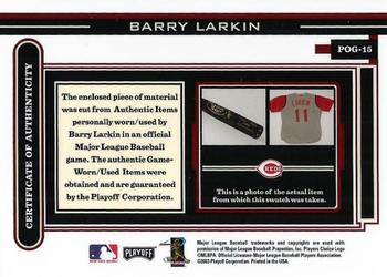 2003 Playoff Piece of the Game #POG-15 Barry Larkin Back